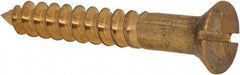 Value Collection - #12, 1-1/2" OAL, Slotted Drive, Flat Head Wood Screw - ASME B18.6.1, Brass - Benchmark Tooling