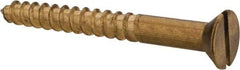 Value Collection - #12, 2" OAL, Slotted Drive, Flat Head Wood Screw - ASME B18.6.1, Brass - Benchmark Tooling