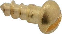 Value Collection - #2, 1/4" Length Under Head, Slotted Drive, Round Head Wood Screw - ASME B18.6.1, Brass - Benchmark Tooling