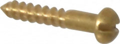 Value Collection - #2, 1/2" Length Under Head, Slotted Drive, Round Head Wood Screw - ASME B18.6.1, Brass - Benchmark Tooling