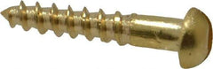 Value Collection - #4, 5/8" Length Under Head, Slotted Drive, Round Head Wood Screw - ASME B18.6.1, Brass - Benchmark Tooling