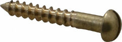 Value Collection - #4, 3/4" Length Under Head, Slotted Drive, Round Head Wood Screw - ASME B18.6.1, Brass - Benchmark Tooling