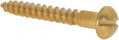 Value Collection - #6, 1" Length Under Head, Slotted Drive, Round Head Wood Screw - ASME B18.6.1, Brass - Benchmark Tooling