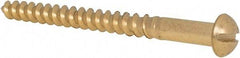 Value Collection - #12, 2-1/2" Length Under Head, Slotted Drive, Round Head Wood Screw - ASME B18.6.1, Brass - Benchmark Tooling