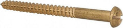 Value Collection - #14, 3" Length Under Head, Slotted Drive, Round Head Wood Screw - ASME B18.6.1, Brass - Benchmark Tooling