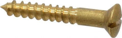 Value Collection - #4, 3/4" Length Under Head, Slotted Drive, Oval Head Wood Screw - ASME B18.6.1, Brass - Benchmark Tooling
