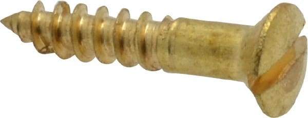 Value Collection - #6, 3/4" Length Under Head, Slotted Drive, Oval Head Wood Screw - ASME B18.6.1, Brass - Benchmark Tooling