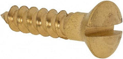 Value Collection - #8, 3/4" Length Under Head, Slotted Drive, Oval Head Wood Screw - ASME B18.6.1, Brass - Benchmark Tooling