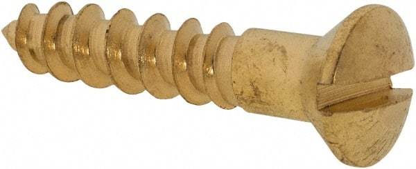 Value Collection - #10, 1" Length Under Head, Slotted Drive, Oval Head Wood Screw - ASME B18.6.1, Brass - Benchmark Tooling