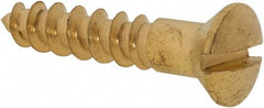 Value Collection - #10, 1" Length Under Head, Slotted Drive, Oval Head Wood Screw - ASME B18.6.1, Brass - Benchmark Tooling