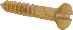 Value Collection - #10, 1-1/4" Length Under Head, Slotted Drive, Oval Head Wood Screw - ASME B18.6.1, Brass - Benchmark Tooling