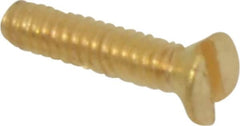 Value Collection - #2-56 UNC, 3/8" OAL Slotted Drive Machine Screw - Flat Head, Brass, Uncoated, Without Washer - Benchmark Tooling
