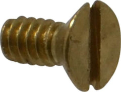 Value Collection - #4-40 UNC, 1/4" OAL Slotted Drive Machine Screw - Flat Head, Brass, Without Washer - Benchmark Tooling