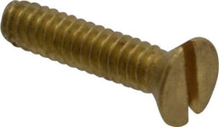 Value Collection - #4-40 UNC, 1/2" OAL Slotted Drive Machine Screw - Flat Head, Brass, Without Washer - Benchmark Tooling