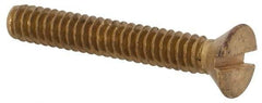 Value Collection - #4-40 UNC, 3/4" OAL Slotted Drive Machine Screw - Flat Head, Brass, Without Washer - Benchmark Tooling