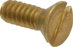 Value Collection - #6-32 UNC, 3/8" OAL Slotted Drive Machine Screw - Flat Head, Brass, Without Washer - Benchmark Tooling