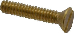 Value Collection - #6-32 UNC, 3/4" OAL Slotted Drive Machine Screw - Flat Head, Brass, Without Washer - Benchmark Tooling