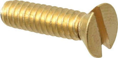 Value Collection - #10-24 UNC, 3/4" OAL Slotted Drive Machine Screw - Flat Head, Brass, Without Washer - Benchmark Tooling