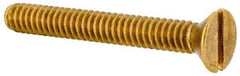Value Collection - #10-24 UNC, 1-1/2" OAL Slotted Drive Machine Screw - Flat Head, Brass, Without Washer - Benchmark Tooling