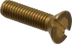 Value Collection - #10-32 UNF, 3/4" OAL Slotted Drive Machine Screw - Flat Head, Brass, Without Washer - Benchmark Tooling
