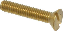 Value Collection - #10-32 UNF, 1" OAL Slotted Drive Machine Screw - Flat Head, Brass, Without Washer - Benchmark Tooling