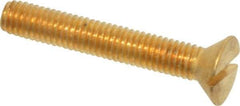 Value Collection - #10-32 UNF, 1-1/4" OAL Slotted Drive Machine Screw - Flat Head, Brass, Without Washer - Benchmark Tooling