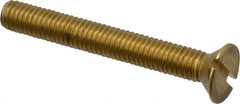 Value Collection - #10-32 UNF, 1-1/2" OAL Slotted Drive Machine Screw - Flat Head, Brass, Without Washer - Benchmark Tooling