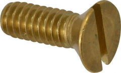 Value Collection - 1/4-20 UNC, 3/4" OAL Slotted Drive Machine Screw - Flat Head, Brass, Without Washer - Benchmark Tooling