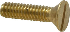 Value Collection - 1/4-20 UNC, 1" OAL Slotted Drive Machine Screw - Flat Head, Brass, Without Washer - Benchmark Tooling