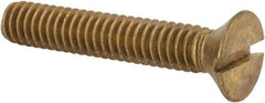Value Collection - 1/4-20 UNC, 1-1/2" OAL Slotted Drive Machine Screw - Flat Head, Brass, Without Washer - Benchmark Tooling