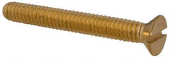 Value Collection - 1/4-20 UNC, 2" OAL Slotted Drive Machine Screw - Flat Head, Brass, Without Washer - Benchmark Tooling