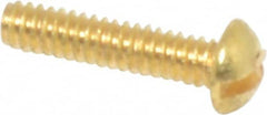 Value Collection - #2-56 UNC, 3/8" Length Under Head Slotted Drive Machine Screw - Round Head, Brass, Uncoated, Without Washer - Benchmark Tooling