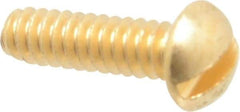 Value Collection - #4-40 UNC, 3/8" Length Under Head Slotted Drive Machine Screw - Round Head, Brass, Without Washer - Benchmark Tooling