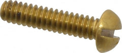 Value Collection - #4-40 UNC, 1/2" Length Under Head Slotted Drive Machine Screw - Round Head, Brass, Without Washer - Benchmark Tooling