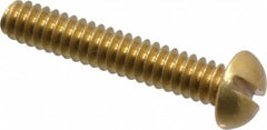 Value Collection - #4-40 UNC, 5/8" Length Under Head Slotted Drive Machine Screw - Round Head, Brass, Without Washer - Benchmark Tooling