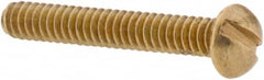 Value Collection - #4-40 UNC, 3/4" Length Under Head Slotted Drive Machine Screw - Round Head, Brass, Without Washer - Benchmark Tooling