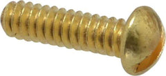Value Collection - #6-32 UNC, 1/2" Length Under Head Slotted Drive Machine Screw - Round Head, Brass, Without Washer - Benchmark Tooling