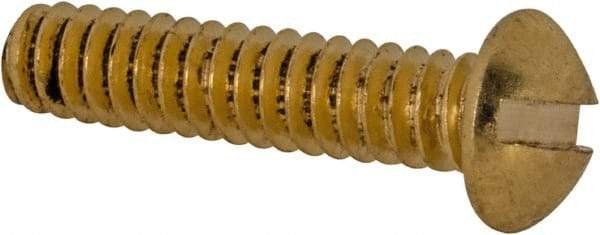 Value Collection - #6-32 UNC, 5/8" Length Under Head Slotted Drive Machine Screw - Round Head, Brass, Without Washer - Benchmark Tooling