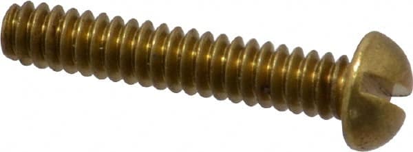 Value Collection - #6-32 UNC, 3/4" Length Under Head Slotted Drive Machine Screw - Round Head, Brass, Without Washer - Benchmark Tooling