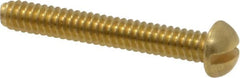 Value Collection - #6-32 UNC, 1" Length Under Head Slotted Drive Machine Screw - Round Head, Brass, Without Washer - Benchmark Tooling