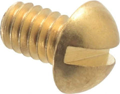 Value Collection - #8-32 UNC, 1/4" Length Under Head Slotted Drive Machine Screw - Round Head, Brass, Without Washer - Benchmark Tooling