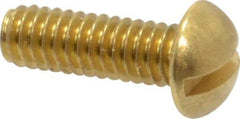 Value Collection - #8-32 UNC, 1/2" Length Under Head Slotted Drive Machine Screw - Round Head, Brass, Without Washer - Benchmark Tooling