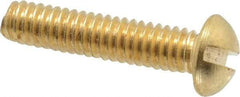 Value Collection - #8-32 UNC, 3/4" Length Under Head Slotted Drive Machine Screw - Round Head, Brass, Without Washer - Benchmark Tooling