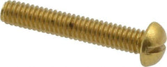 Value Collection - #8-32 UNC, 1" Length Under Head Slotted Drive Machine Screw - Round Head, Brass, Without Washer - Benchmark Tooling