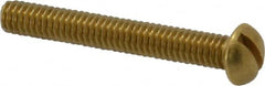 Value Collection - #8-32 UNC, 1-1/4" Length Under Head Slotted Drive Machine Screw - Round Head, Brass, Without Washer - Benchmark Tooling
