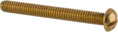 Value Collection - #8-32 UNC, 1-1/2" Length Under Head Slotted Drive Machine Screw - Round Head, Brass, Without Washer - Benchmark Tooling