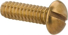 Value Collection - #10-24 UNC, 5/8" Length Under Head Slotted Drive Machine Screw - Round Head, Brass, Without Washer - Benchmark Tooling