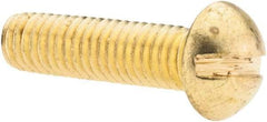 Value Collection - #10-24 UNC, 3/4" Length Under Head Slotted Drive Machine Screw - Round Head, Brass, Without Washer - Benchmark Tooling