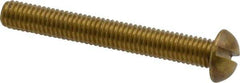 Value Collection - #10-32 UNF, 1-1/2" Length Under Head Slotted Drive Machine Screw - Round Head, Brass, Without Washer - Benchmark Tooling