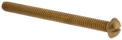 Value Collection - 1/4-20 UNC, 3" Length Under Head Slotted Drive Machine Screw - Round Head, Brass, Without Washer - Benchmark Tooling